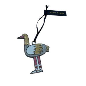 NEW Colorful Ostrich Bird Metal Christmas Tree Holiday Ornament 2.75”